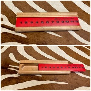 Vintage Wooden Pencil Case